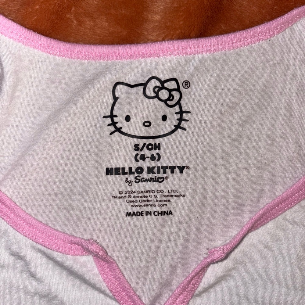 Hello Kitty Pink and White Women's Pajama Top